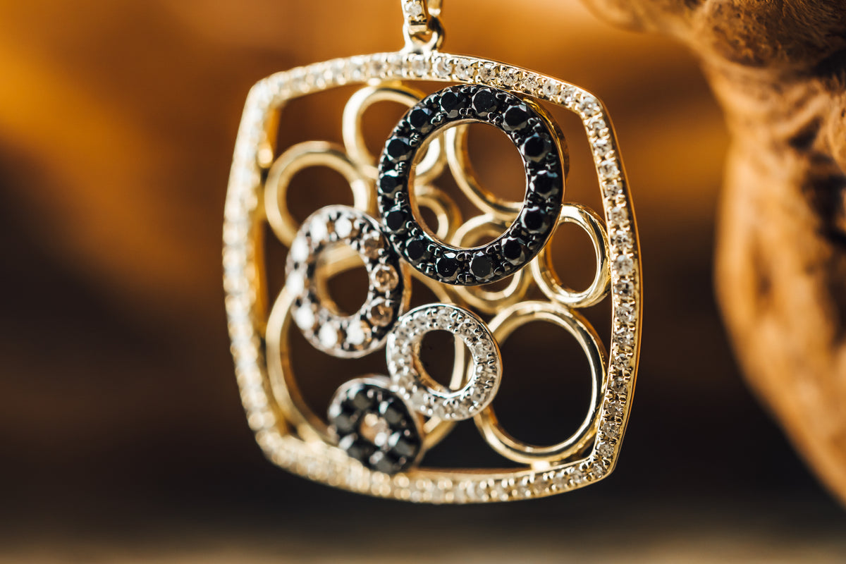 14k Yellow Gold Colored Diamond Pendant