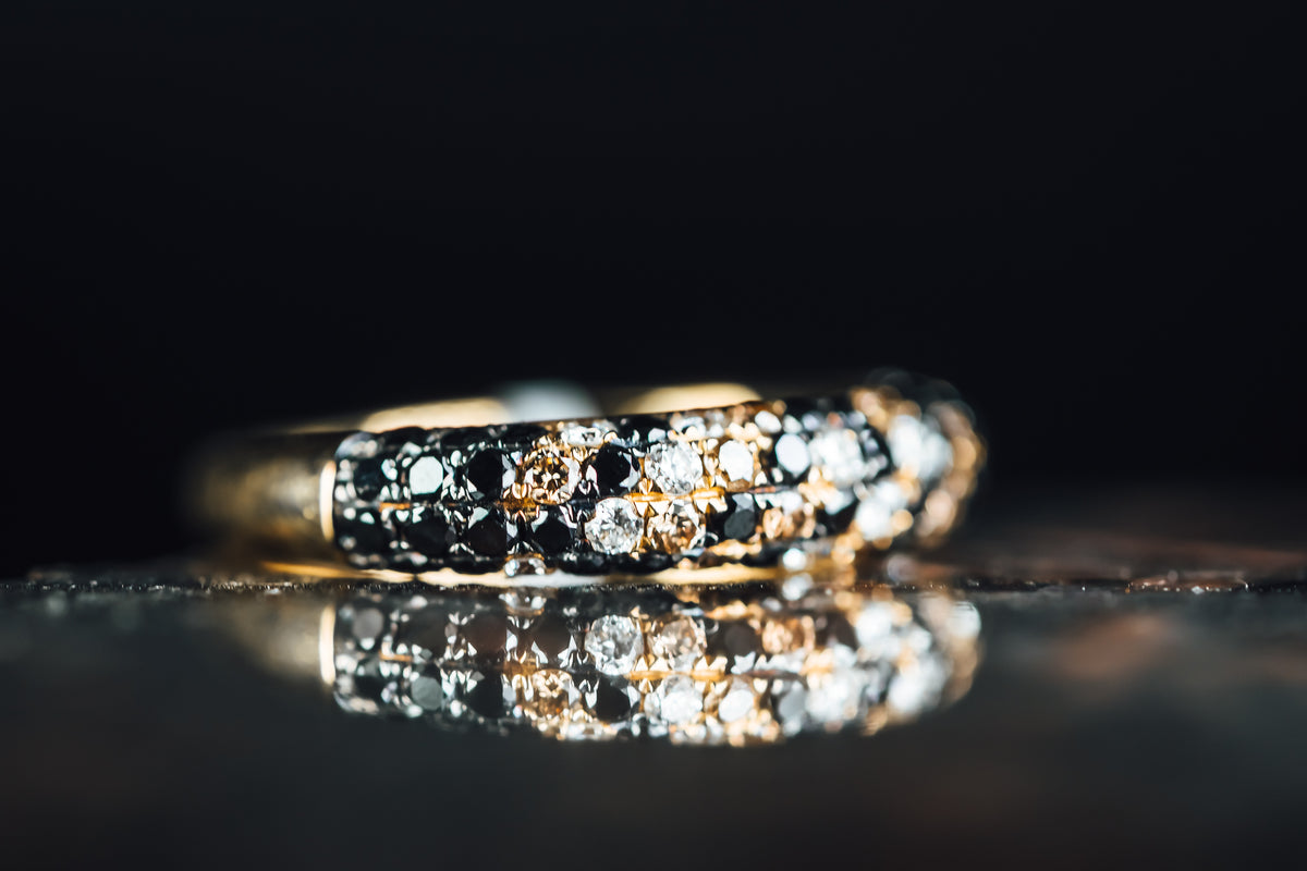 14k Yellow Gold Pave&#39; Set Diamond Band