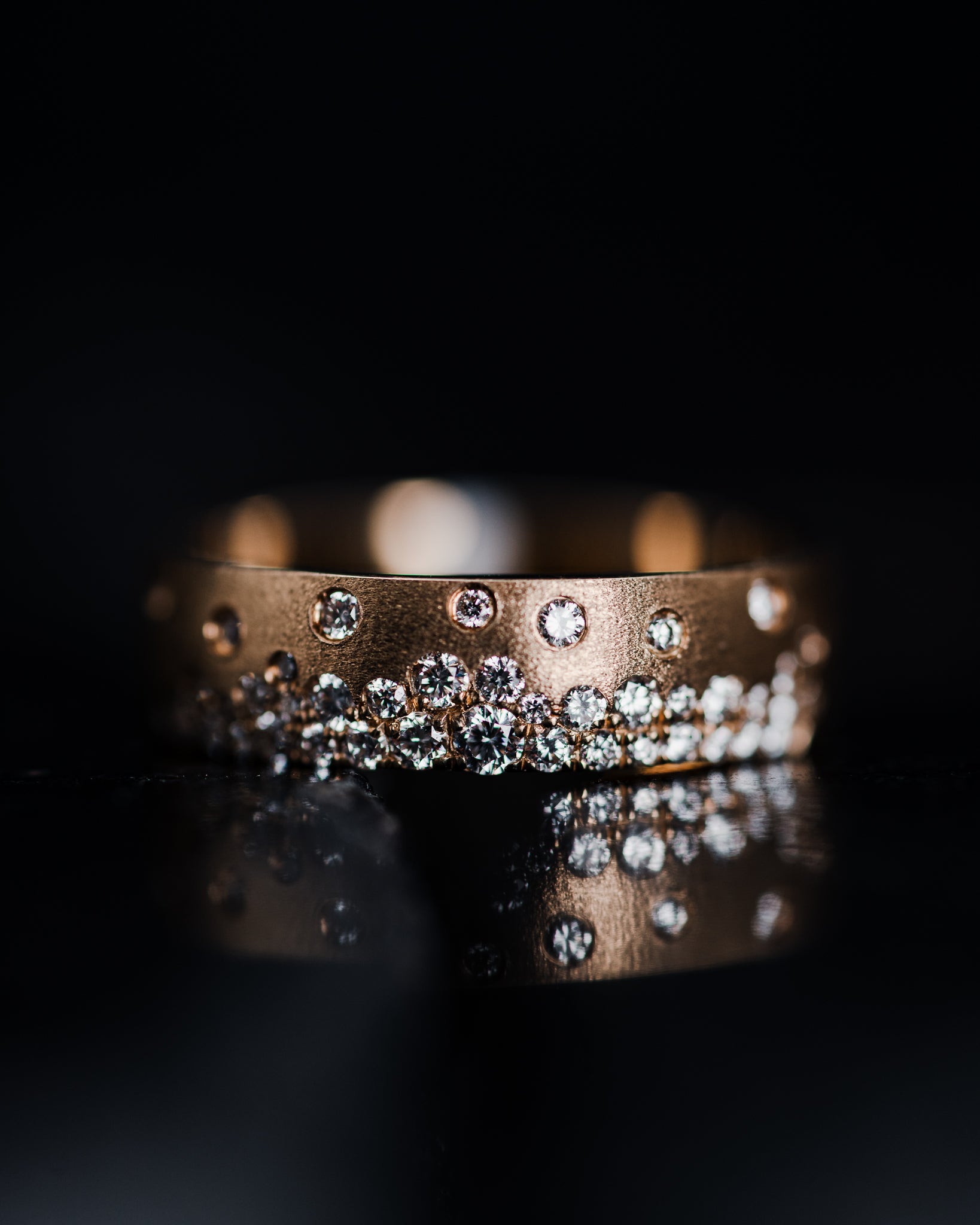 14k Yellow Gold Pave' Diamond Band