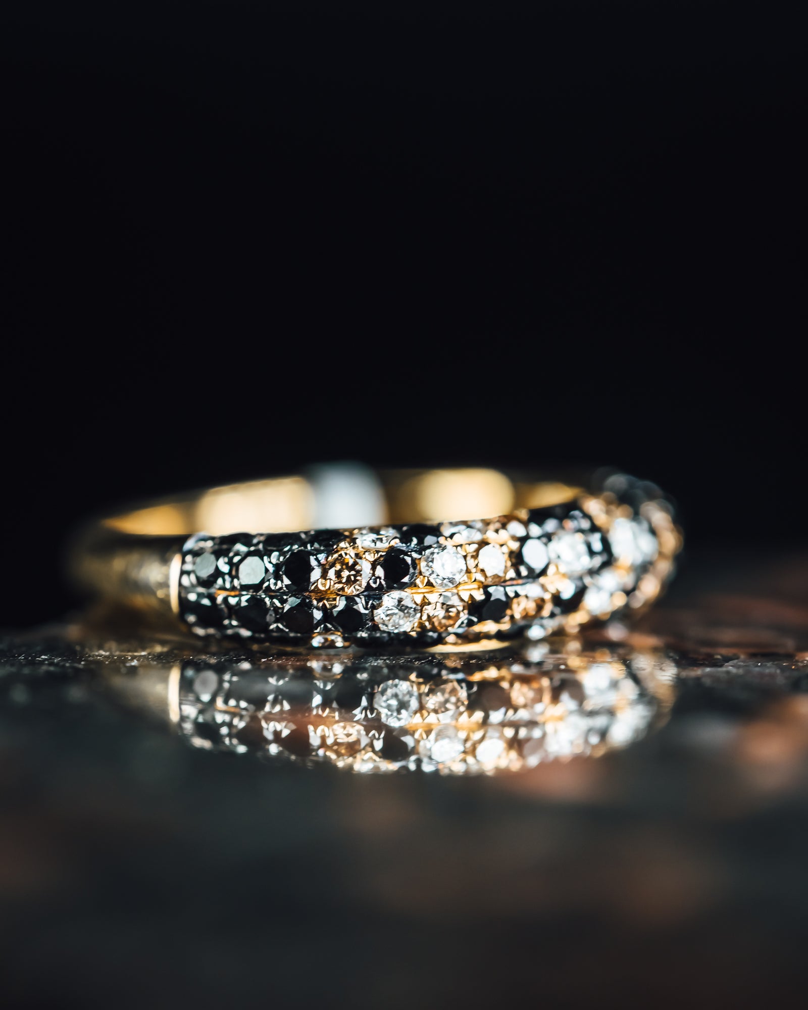 14k Yellow Gold Pave' Set Diamond Band