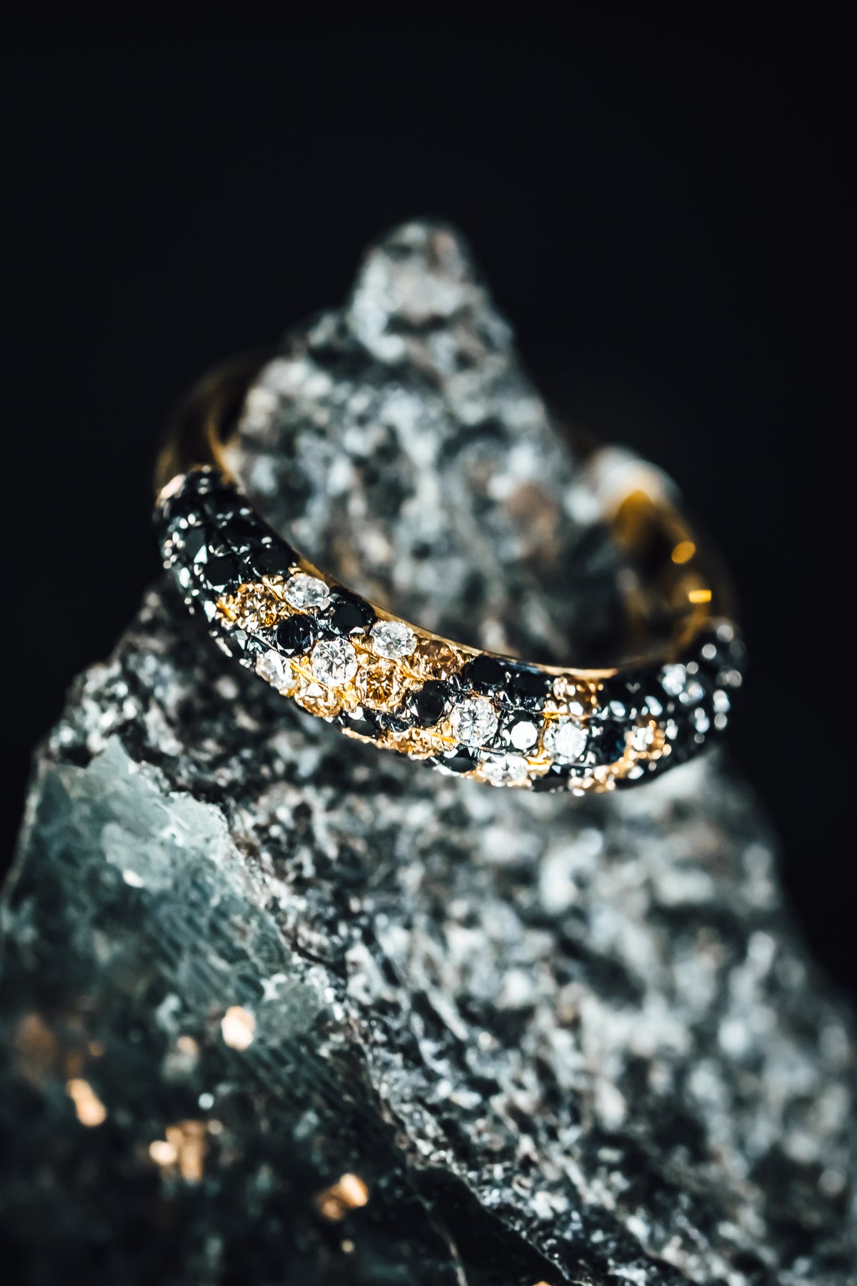 14k Yellow Gold Pave&#39; Set Diamond Band