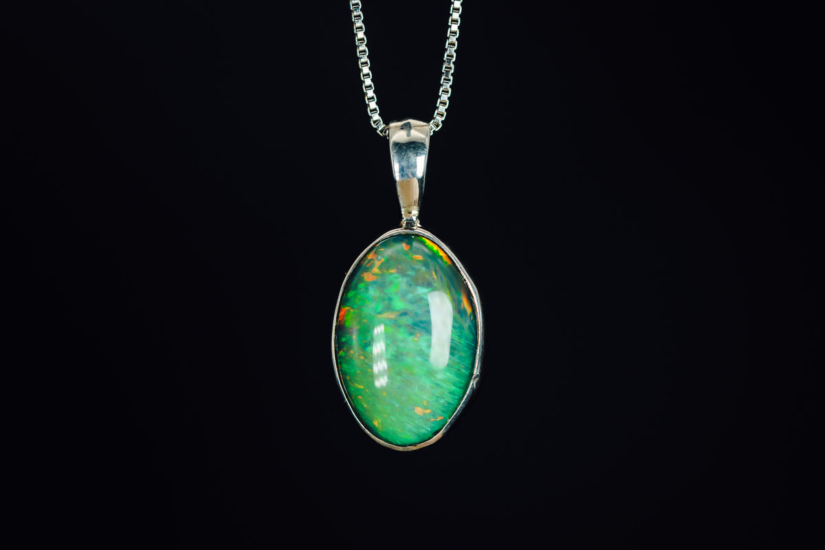 Sterling Silver Ethiopian Opal Pendant