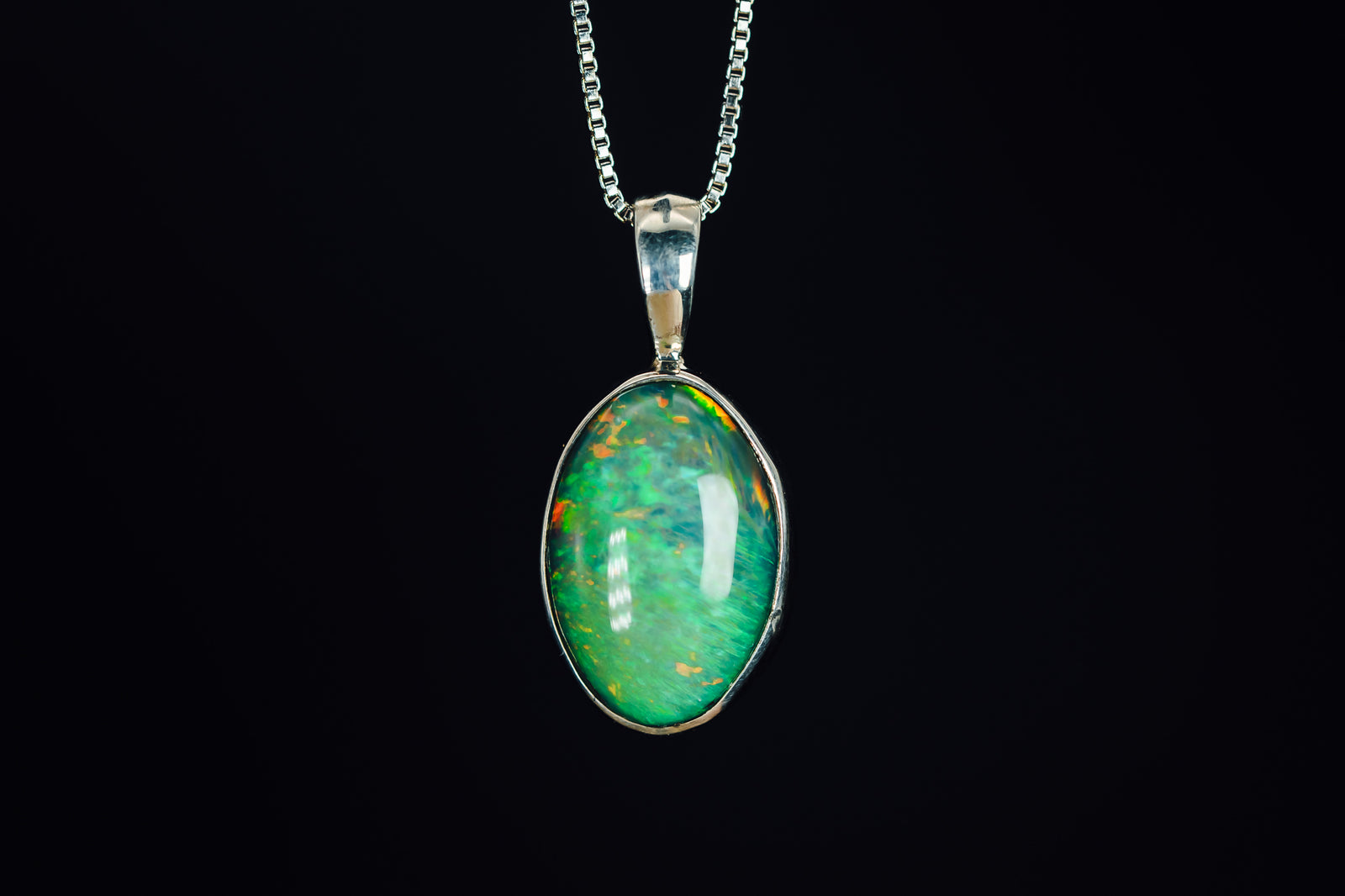 Sterling Silver Ethiopian Opal Pendant