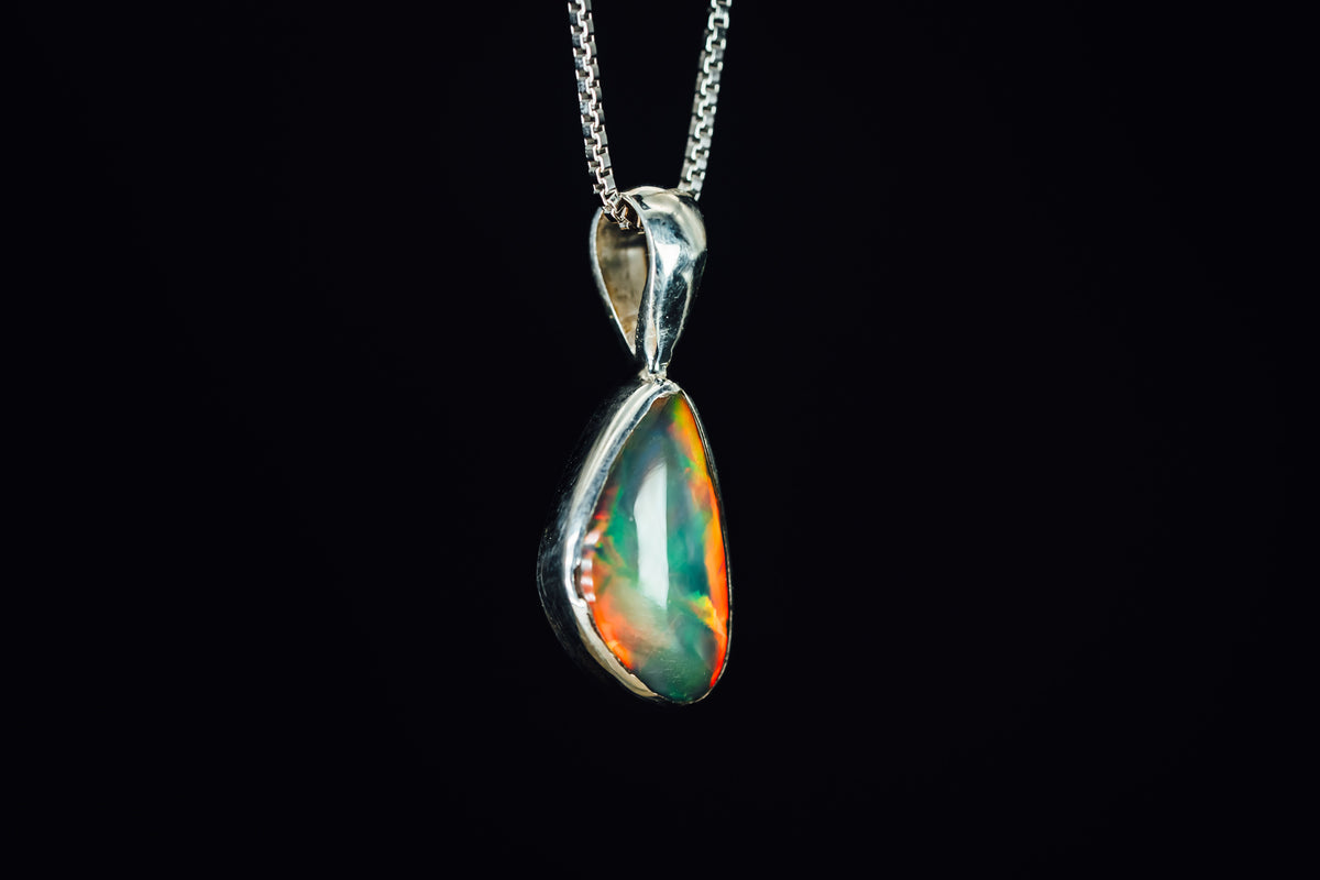 Sterling Silver Ethiopian Opal Pendant
