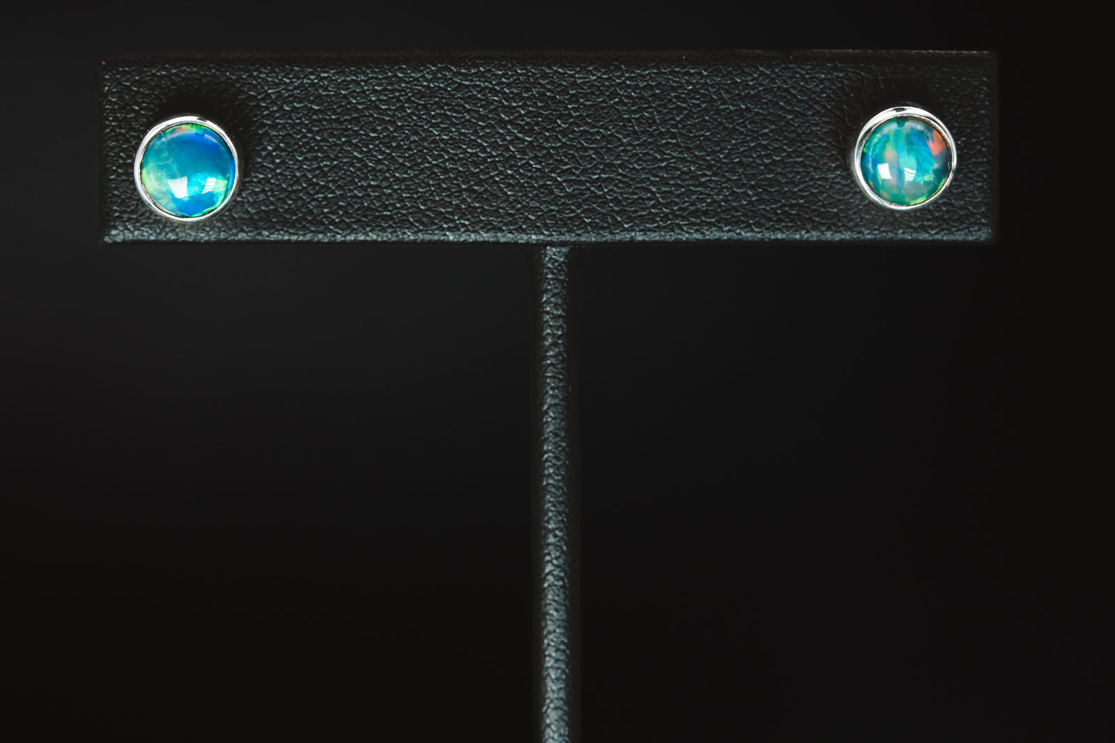 Sterling Silver Opal Stud Earrings