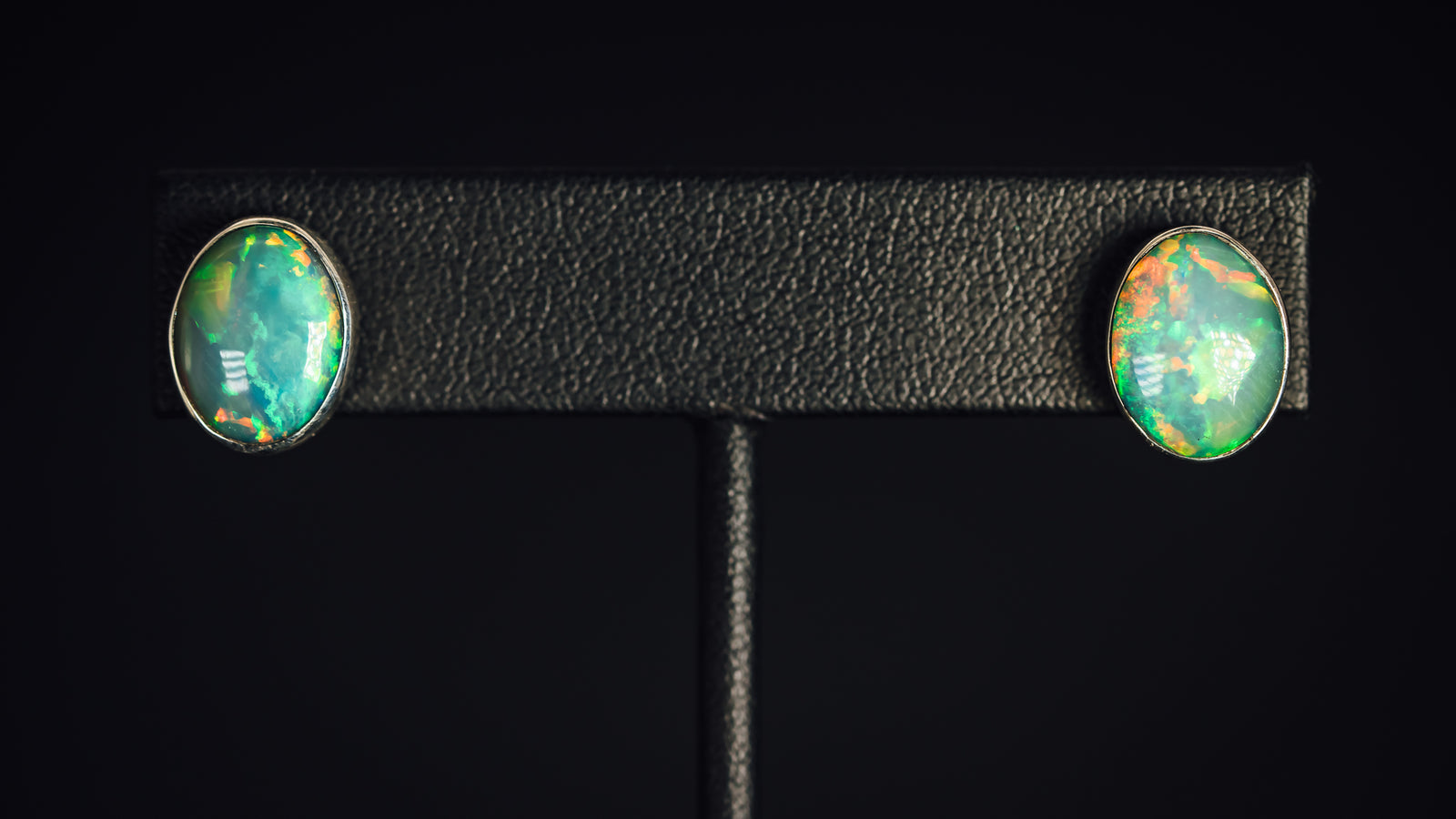 14k Yellow Gold Ethiopean Opal Stud Earrings