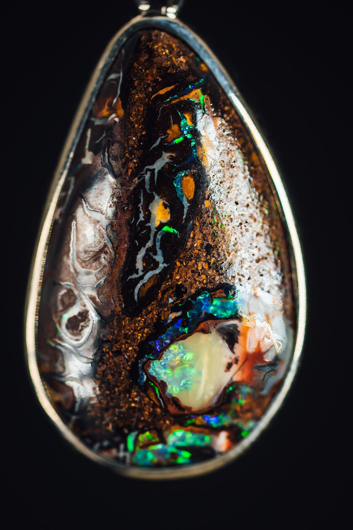 Sterling Silver Boulder Opal Pendant