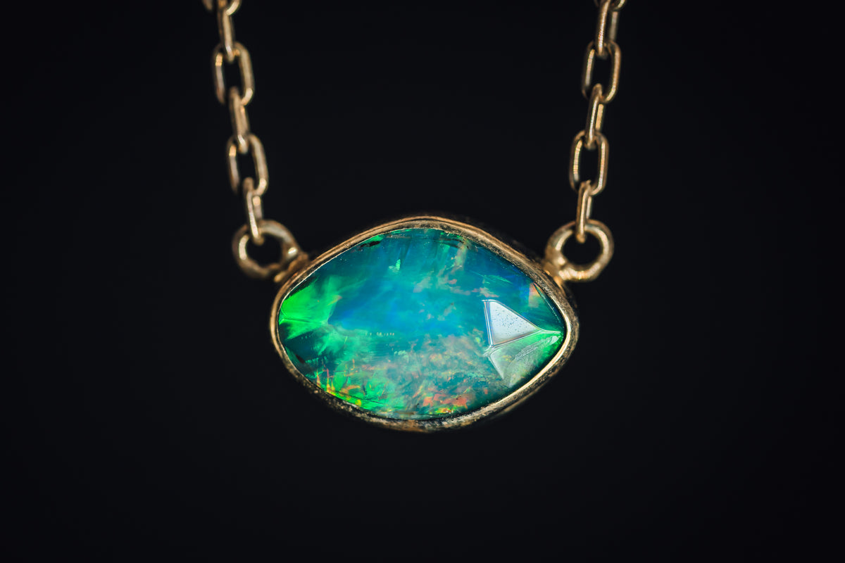 Sterling Silver Ethiopean Opal Necklace