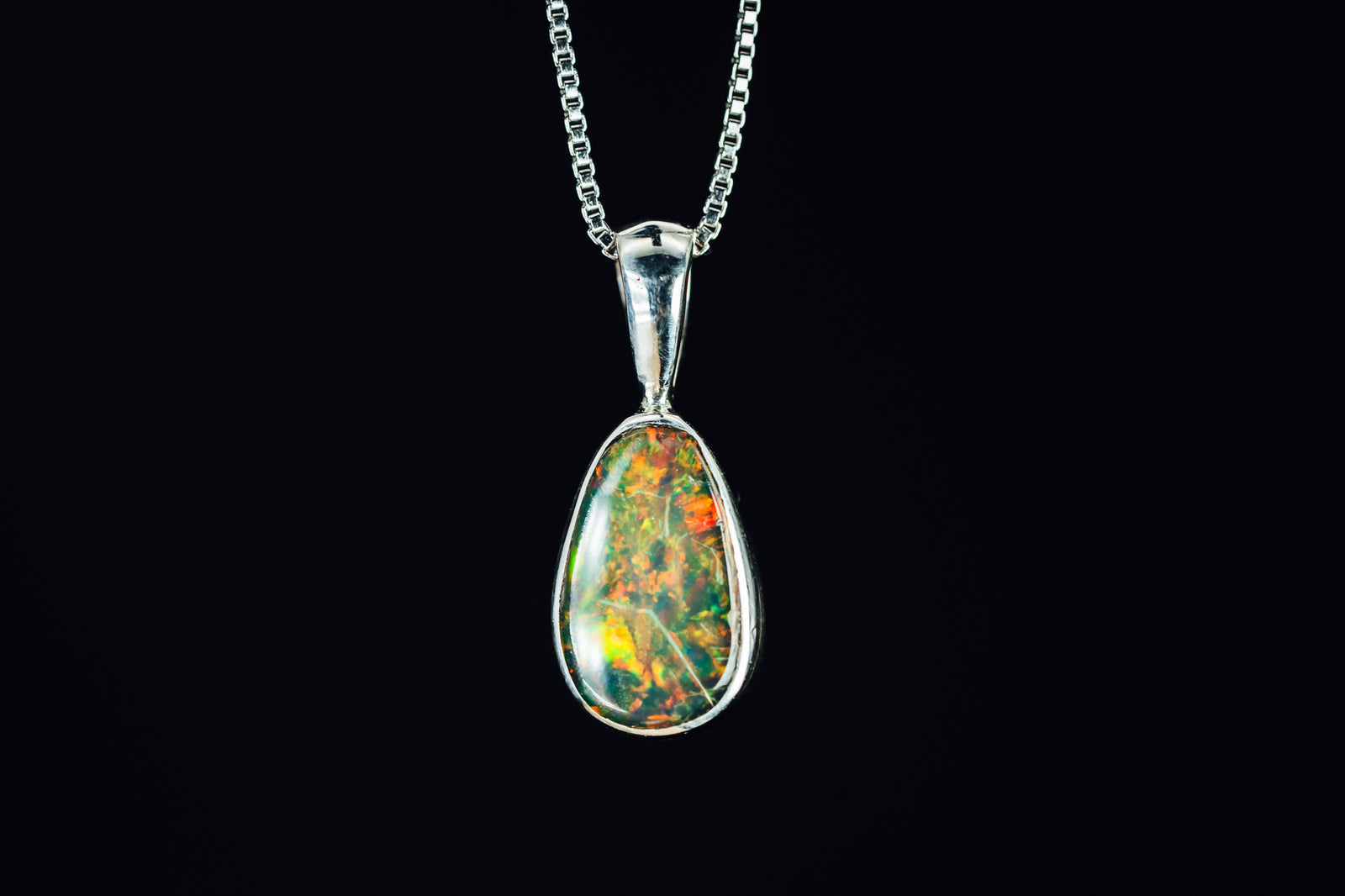 Sterling Silver Ethiopian Opal Pendant