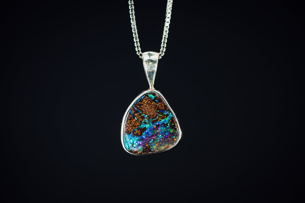 Sterling Silver Boulder Opal Pendant