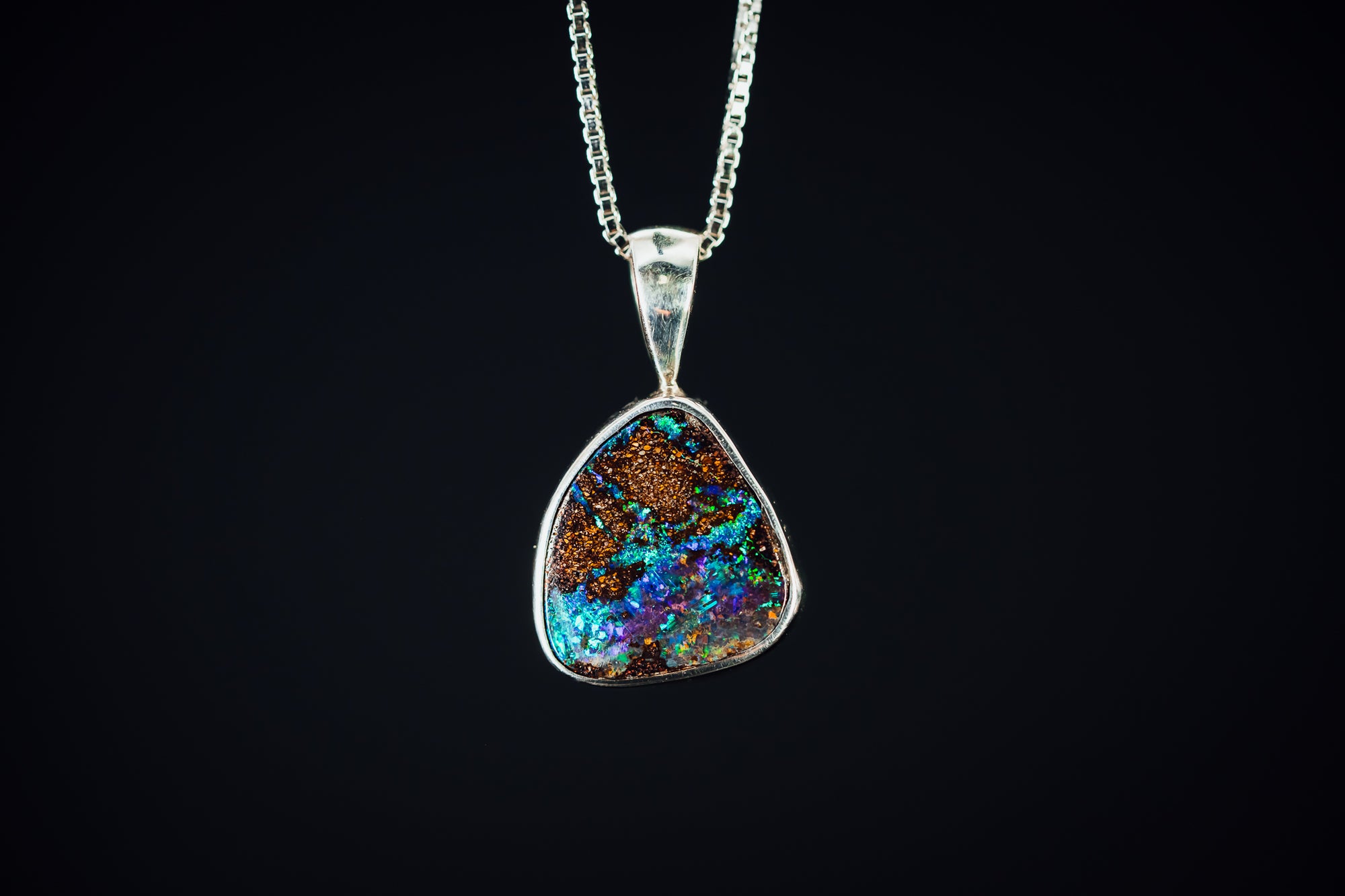 Sterling Silver Boulder Opal Pendant