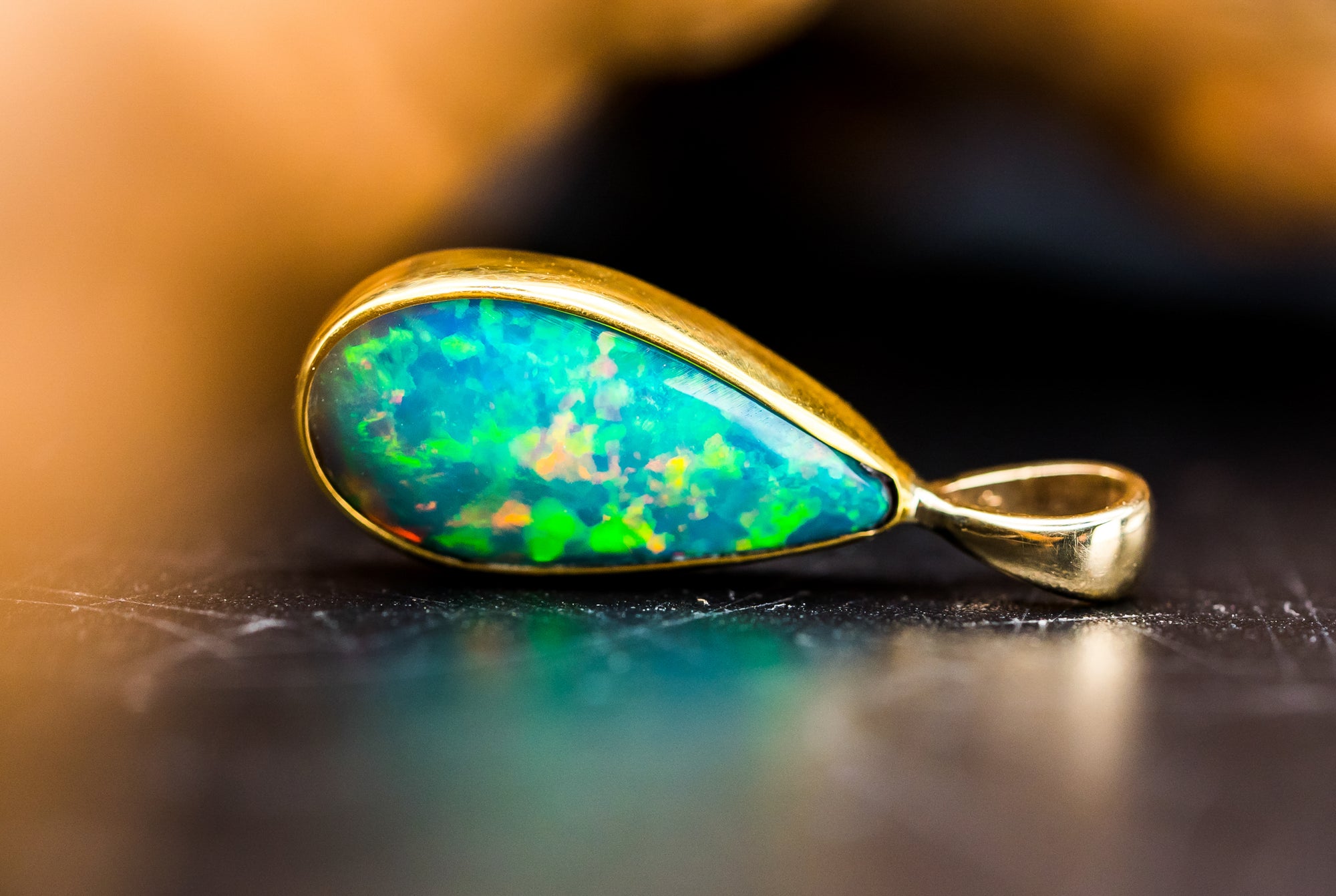 14k Yellow Gold Opal Pendant