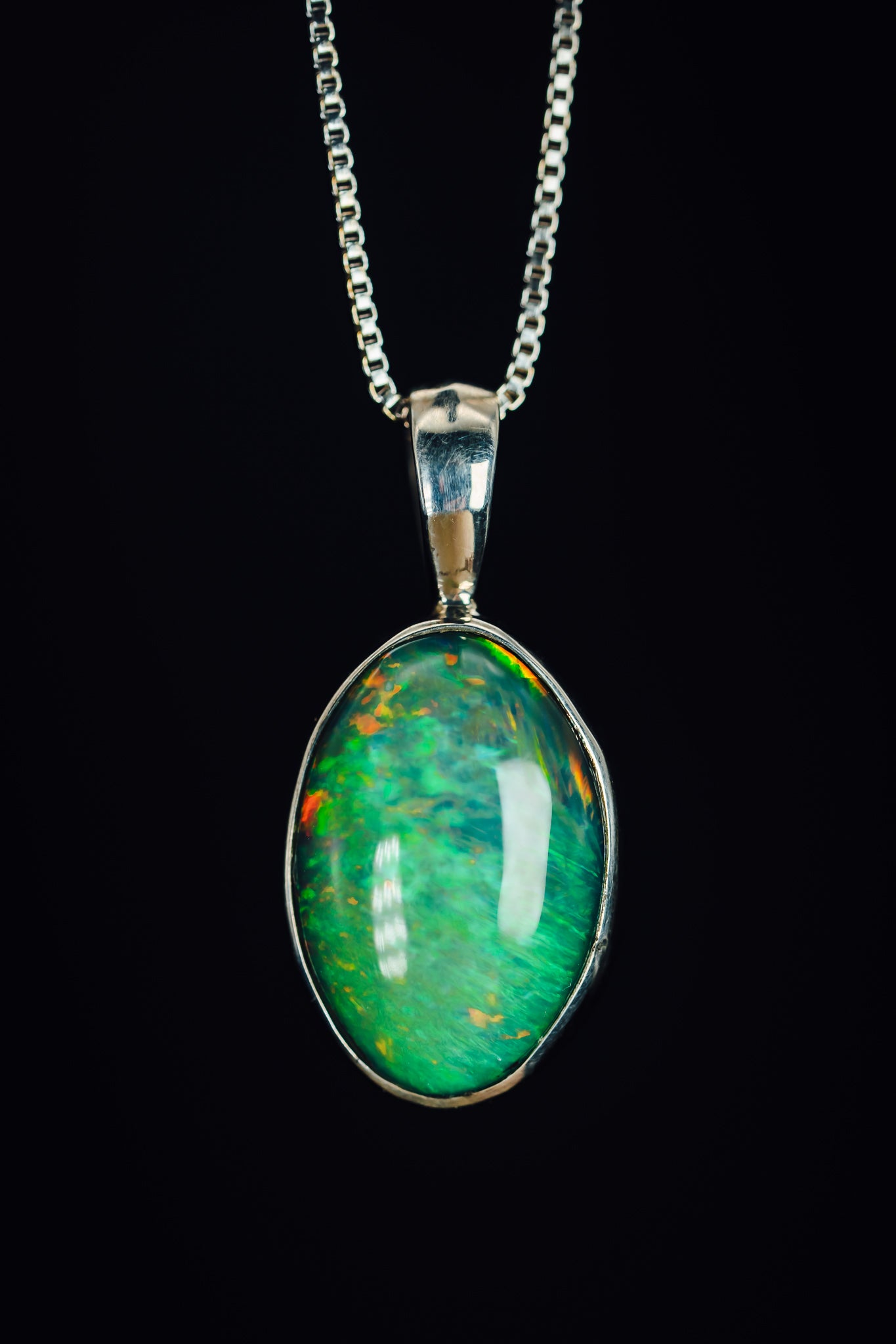 Sterling Silver Ethiopian Opal Pendant