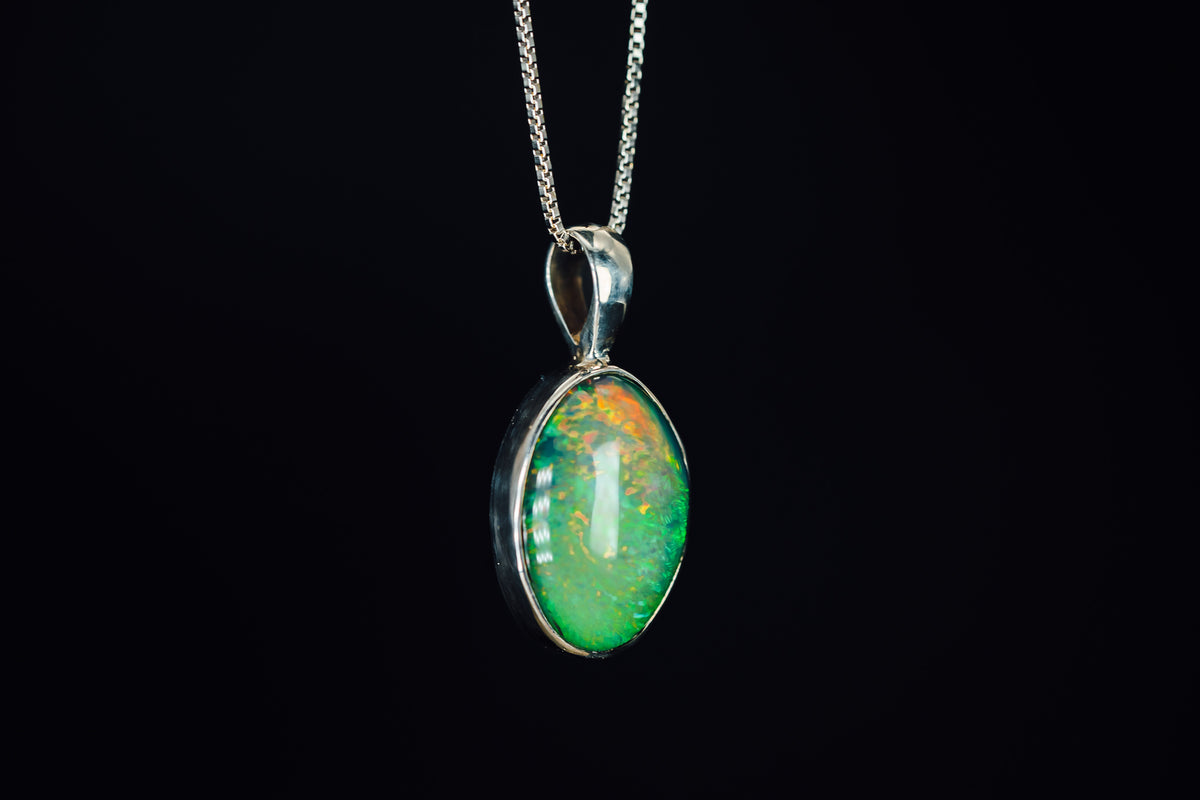 Sterling Silver Ethiopian Opal Pendant