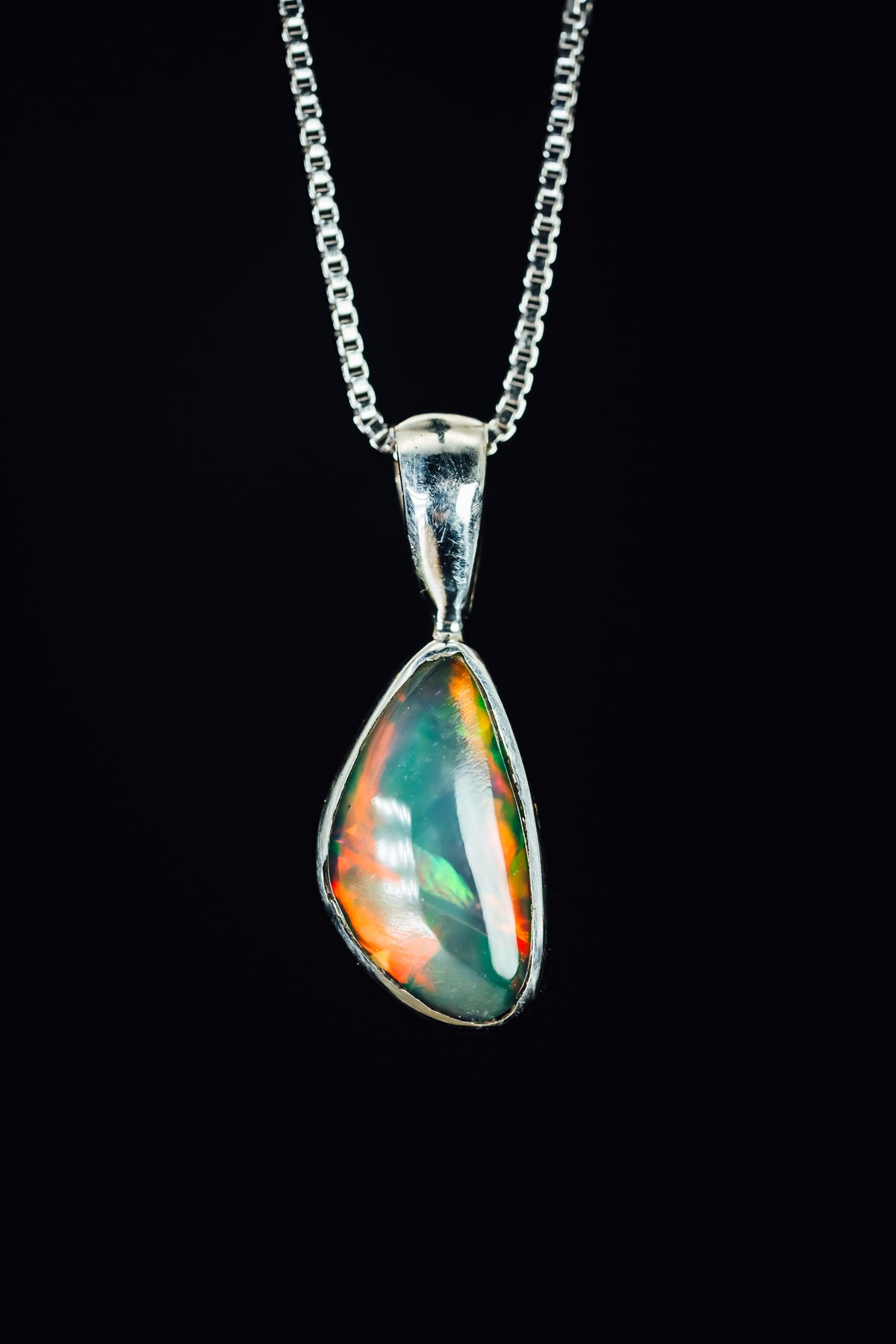 Sterling Silver Ethiopian Opal Pendant