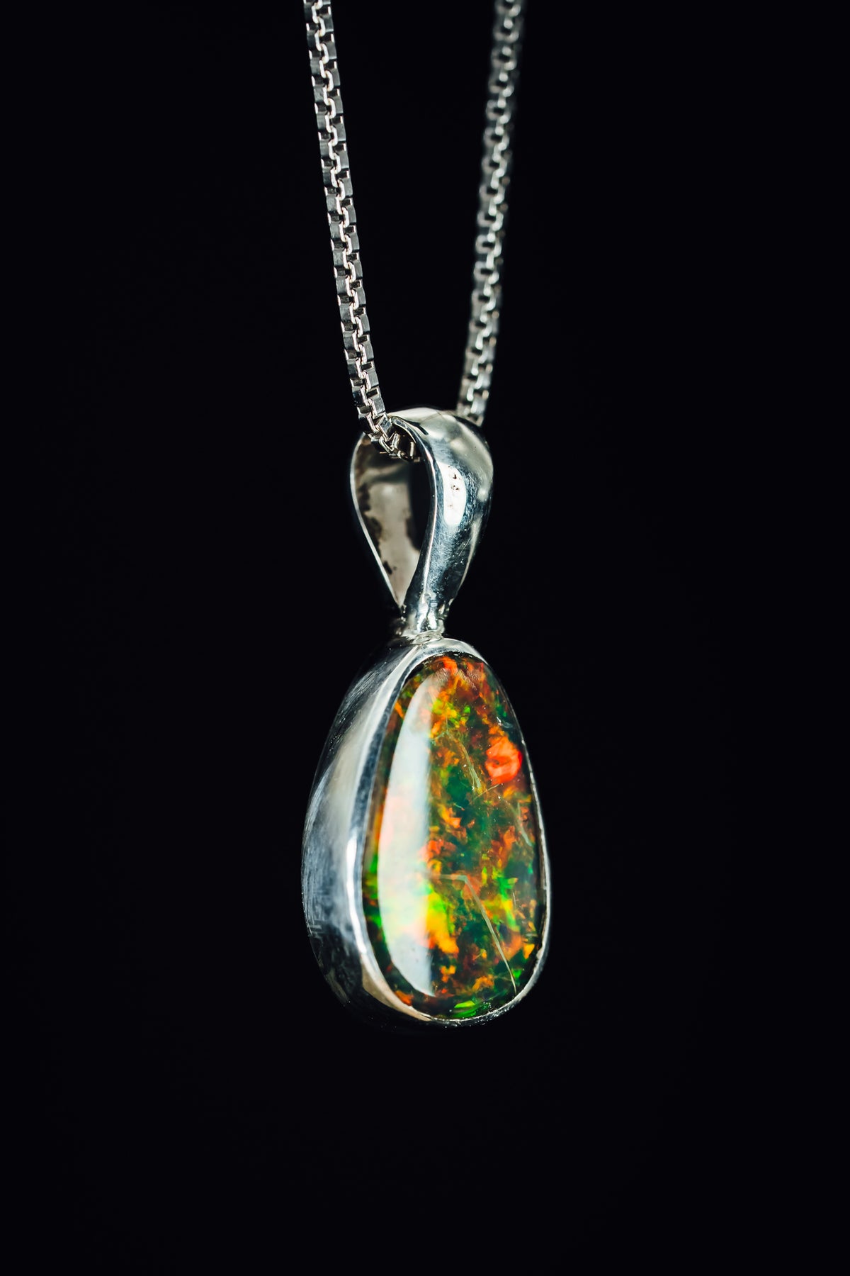 Sterling Silver Ethiopian Opal Pendant