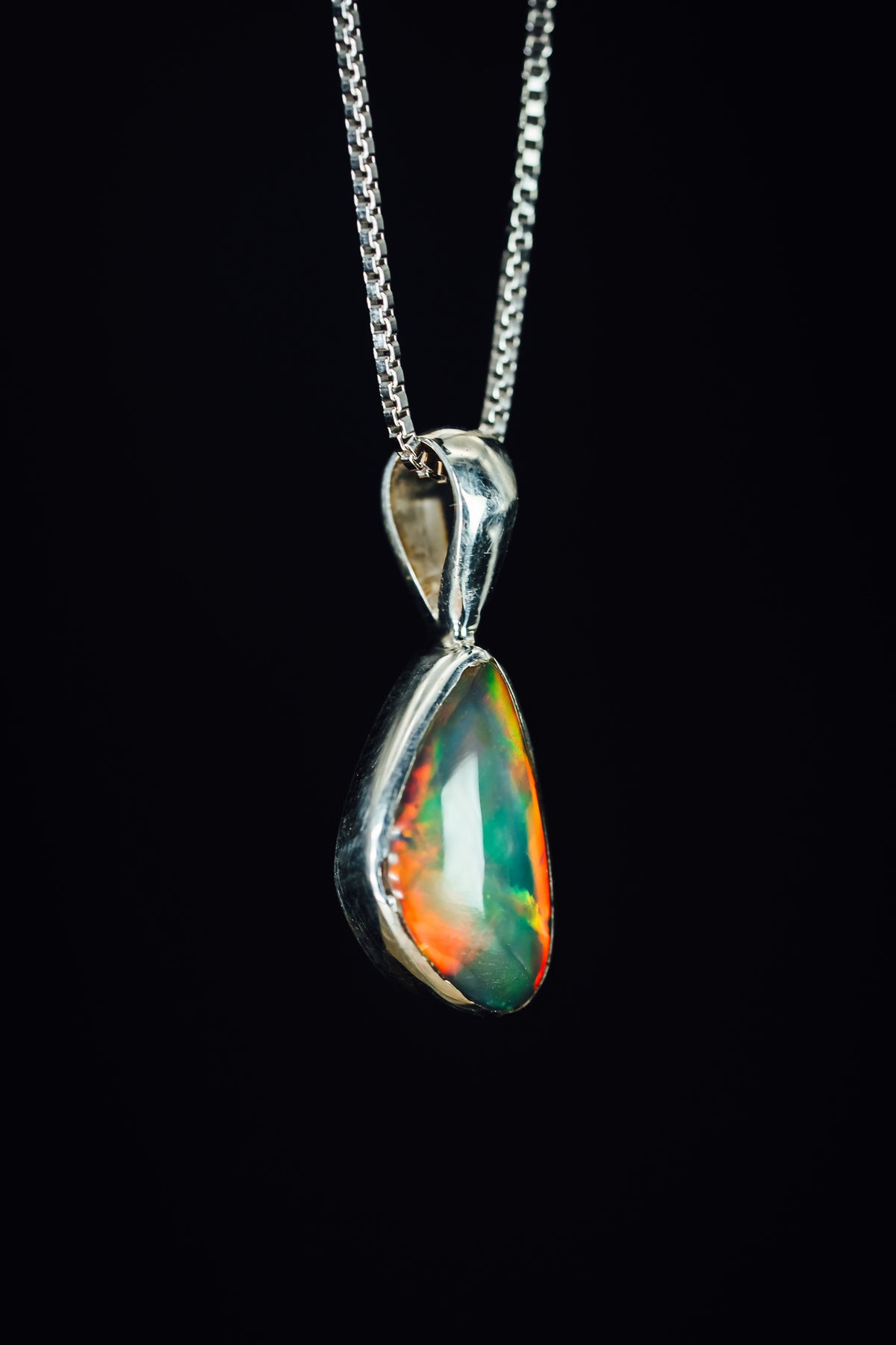 Sterling Silver Ethiopian Opal Pendant
