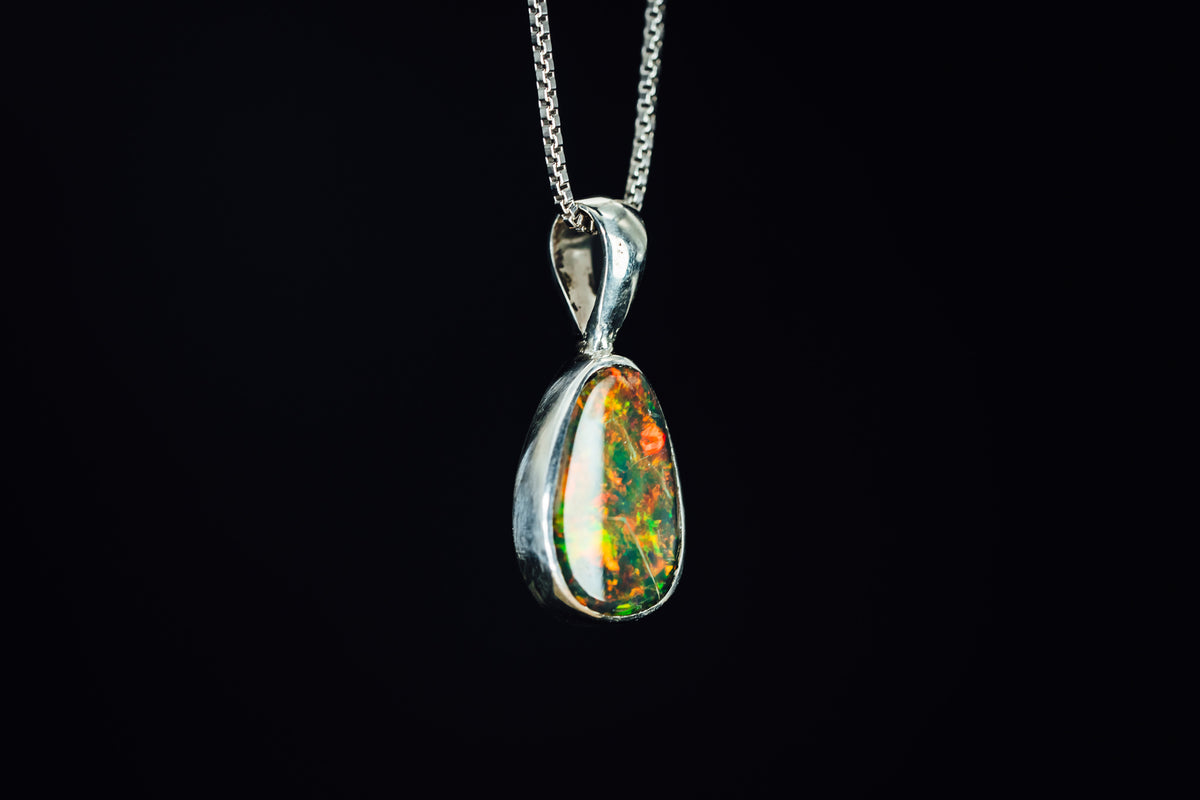 Sterling Silver Ethiopian Opal Pendant