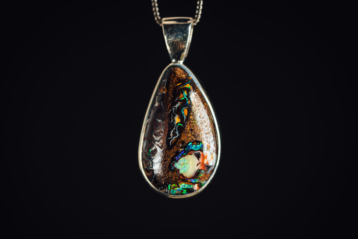 Sterling Silver Boulder Opal Pendant