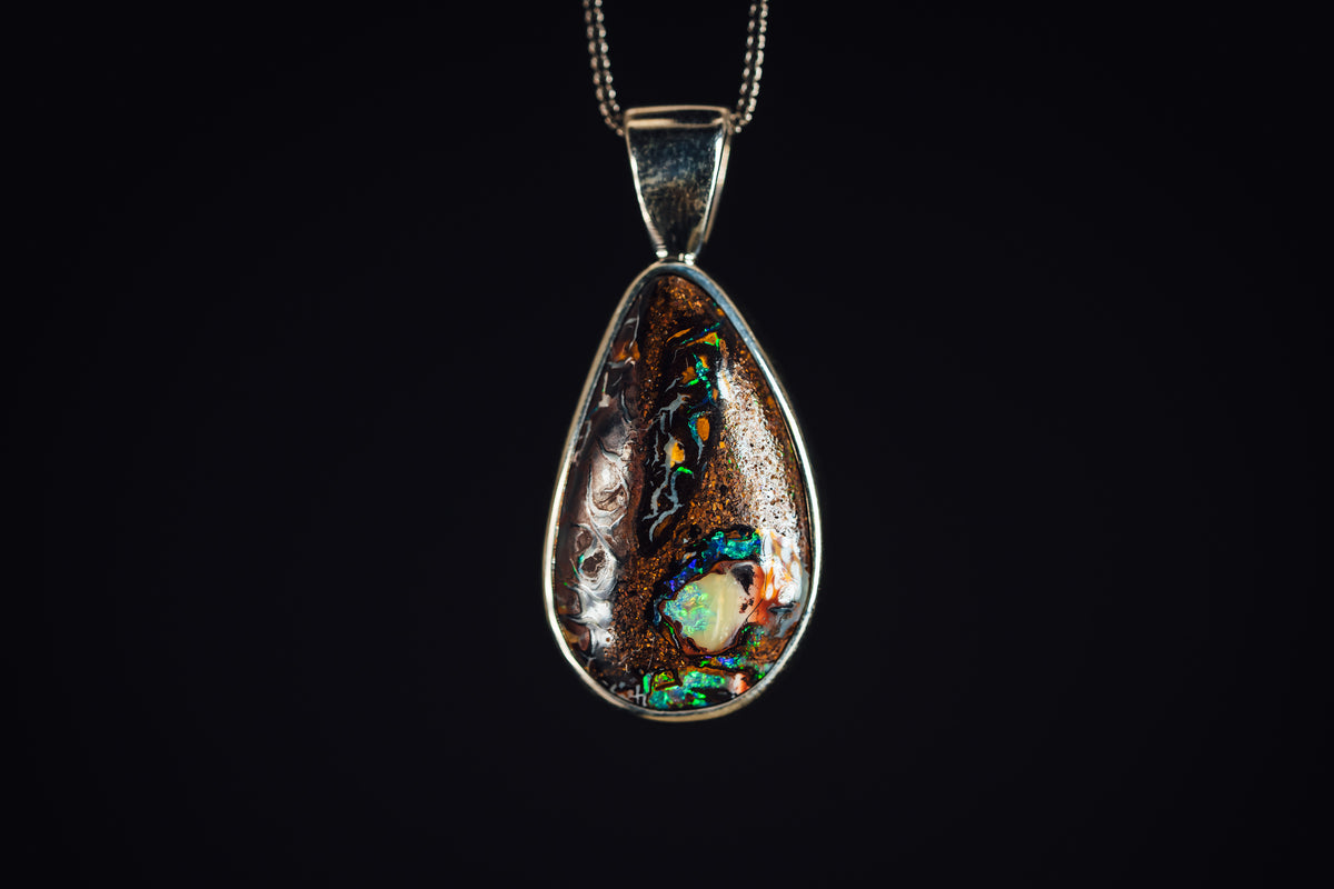 Sterling Silver Boulder Opal Pendant