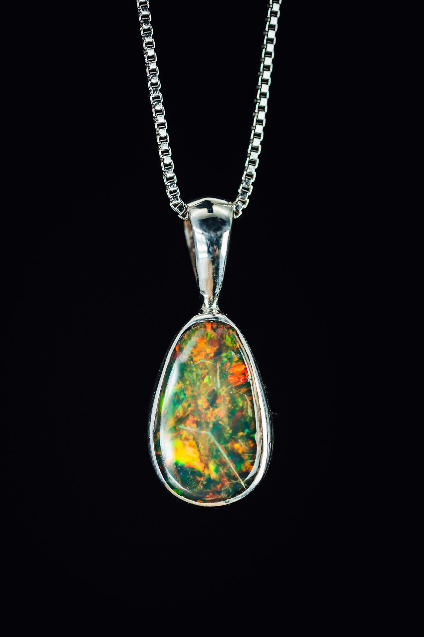 Sterling Silver Ethiopian Opal Pendant