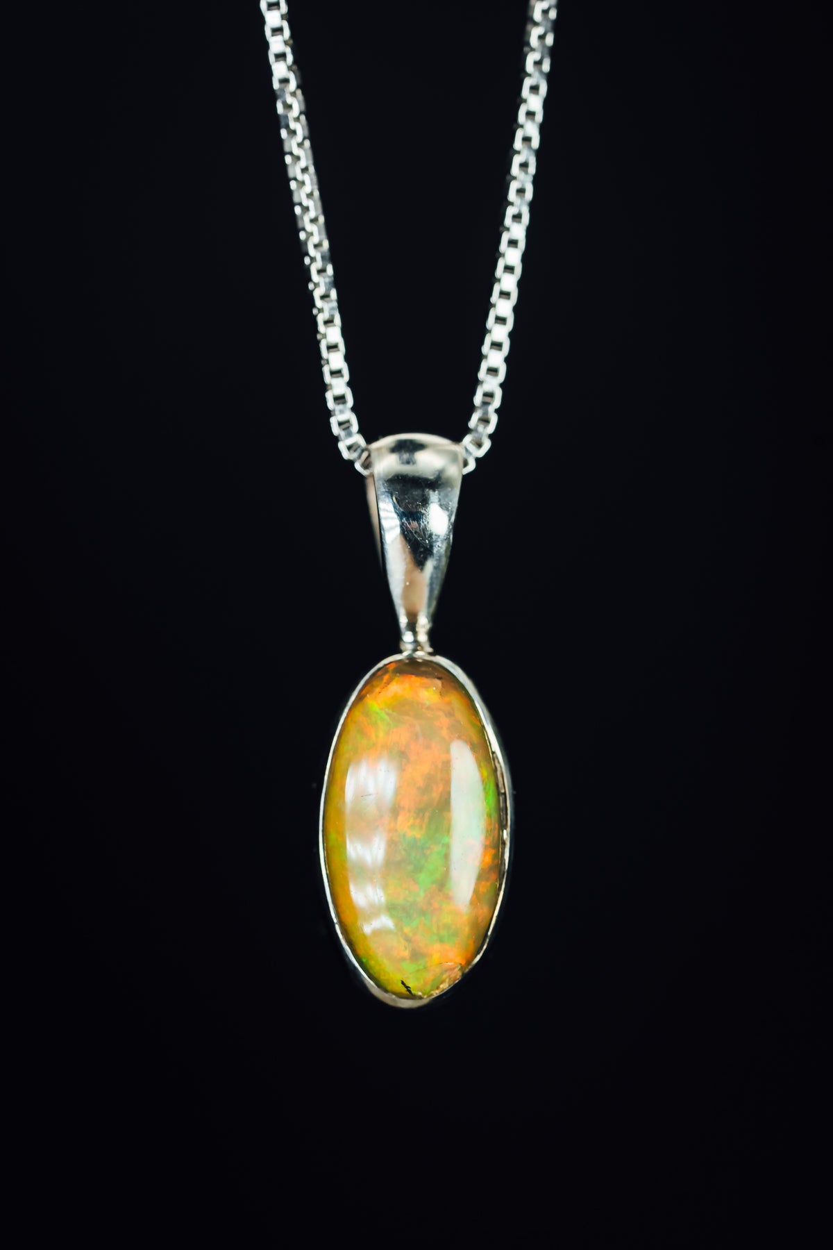 Sterling Silver Ethiopian Opal Pendant