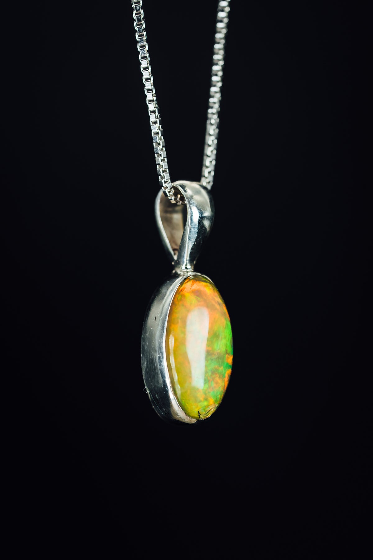Sterling Silver Ethiopian Opal Pendant