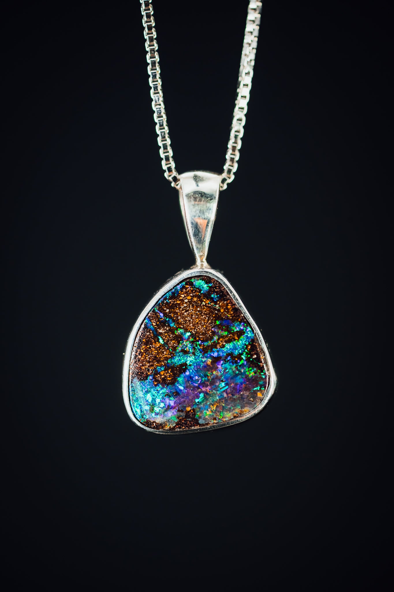 Sterling Silver Boulder Opal Pendant