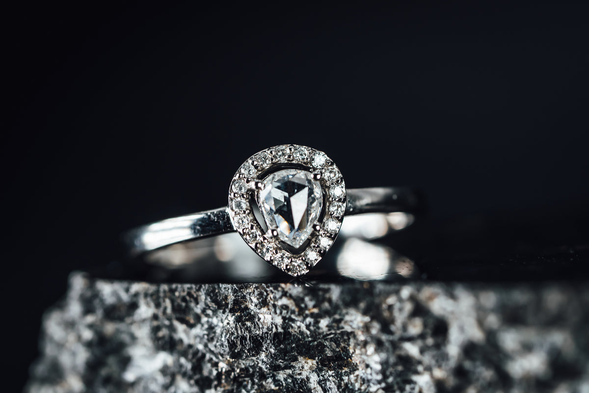 14k White Gold Diamond Halo Ring