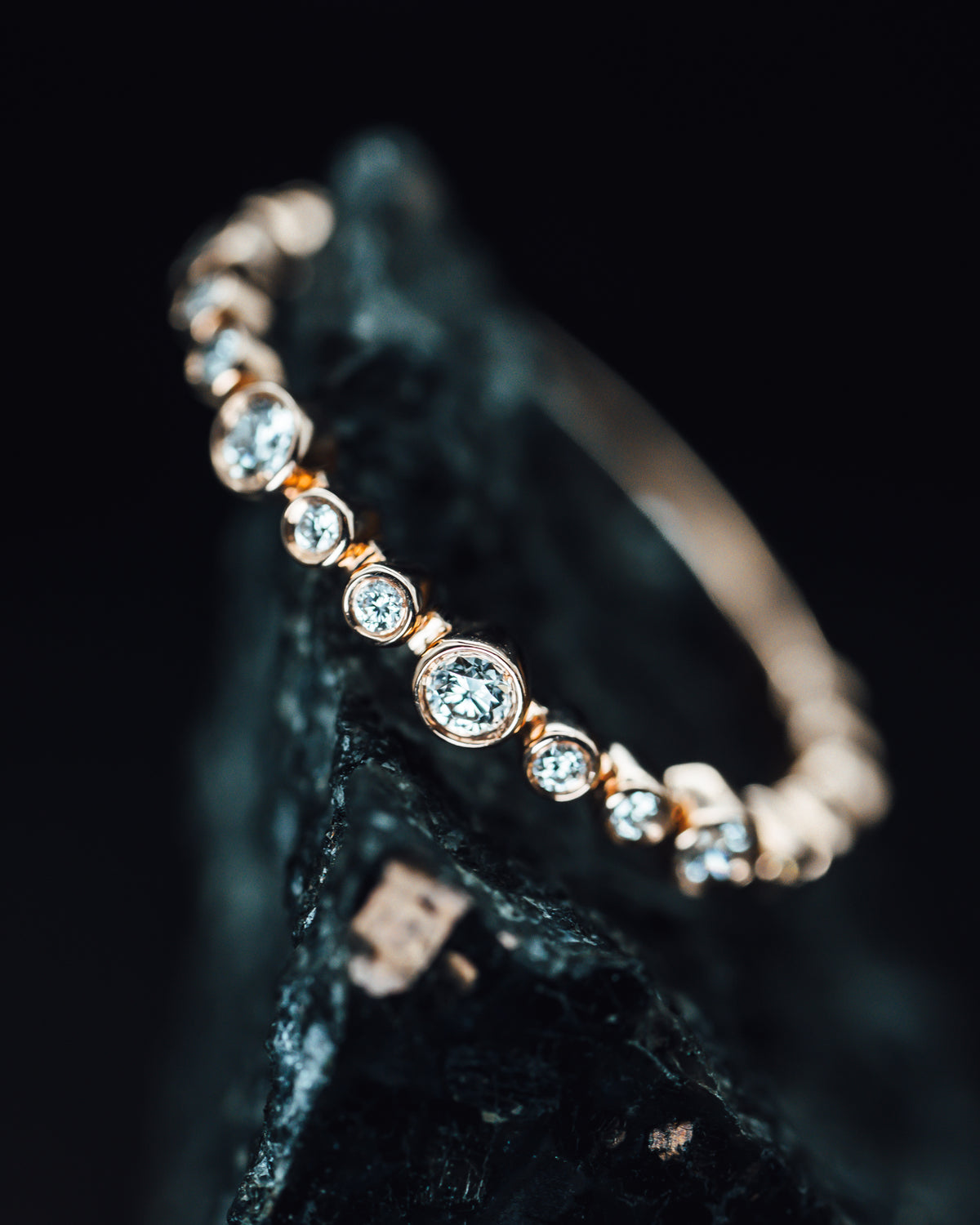 14k Rose Gold Bezel Set Diamond Ring