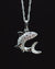 14k White Gold Diamond Fish Necklace