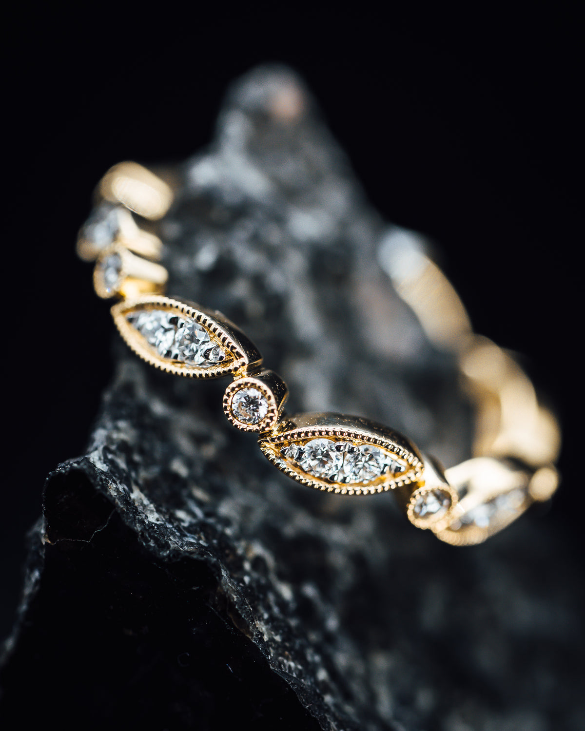 14k Yellow Gold Diamond Wedding band