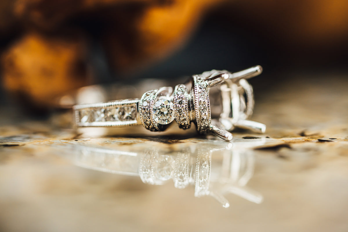 14k White Gold and Diamond Ring Mounting