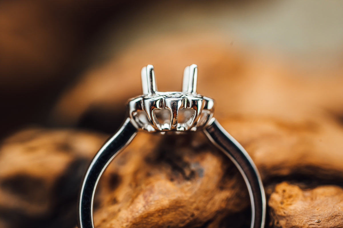 14k White Gold and Diamond Ring Mounting