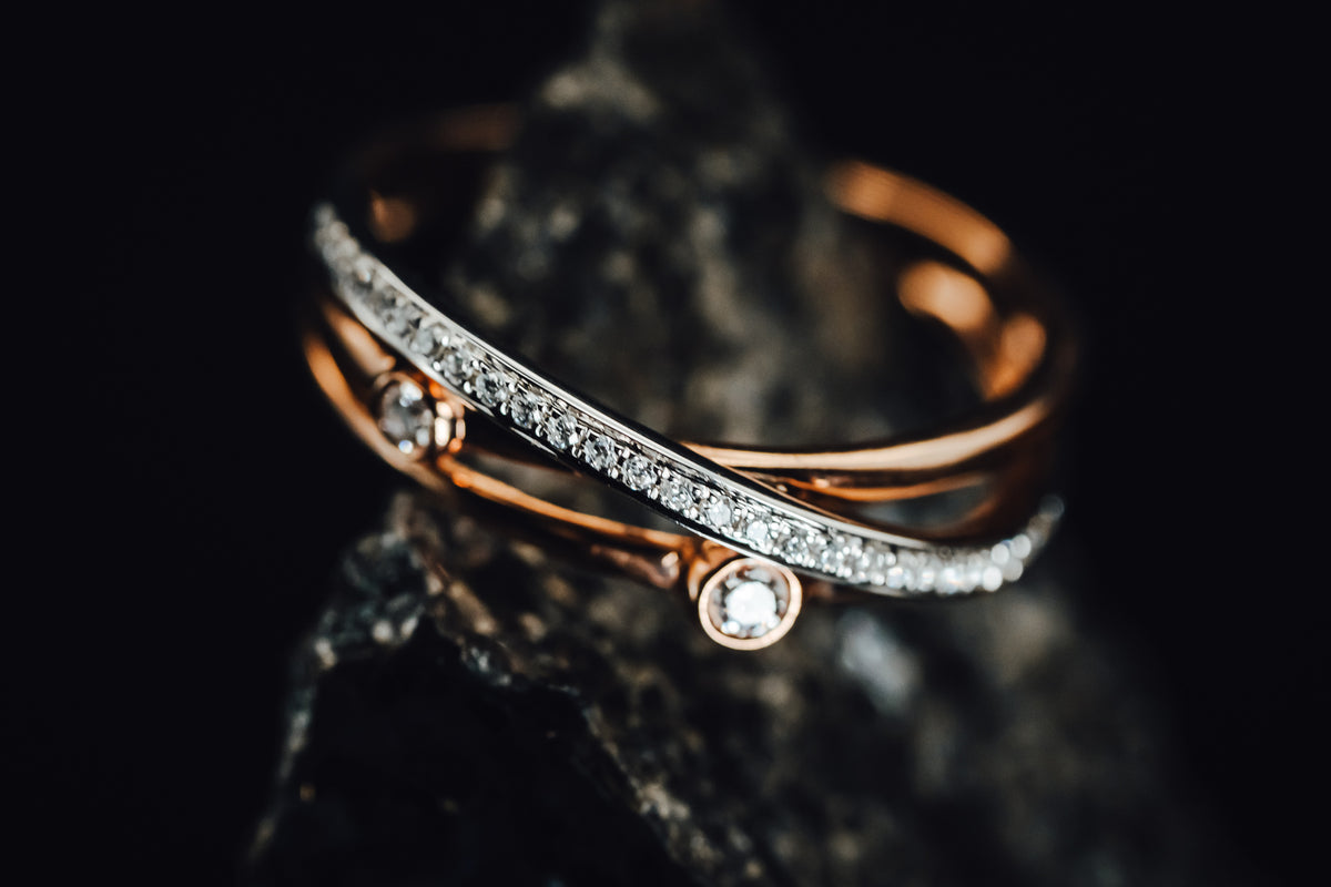 14k Rose Gold and White Gold Diamond Mounting