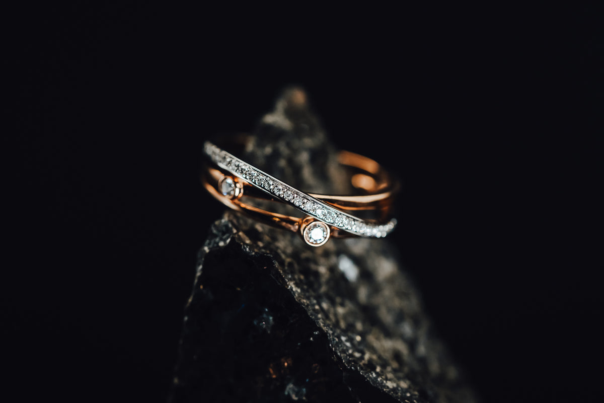 14k Rose Gold and White Gold Diamond Mounting