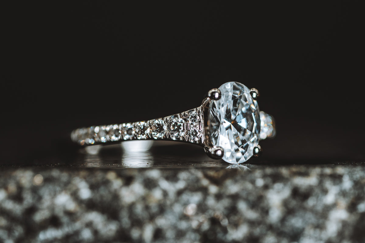 14k White Gold Semi Mount Ring