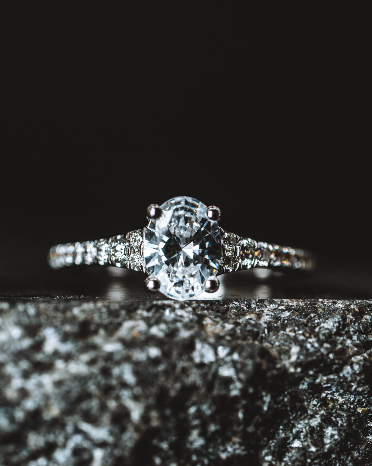 14k White Gold Semi Mount Ring