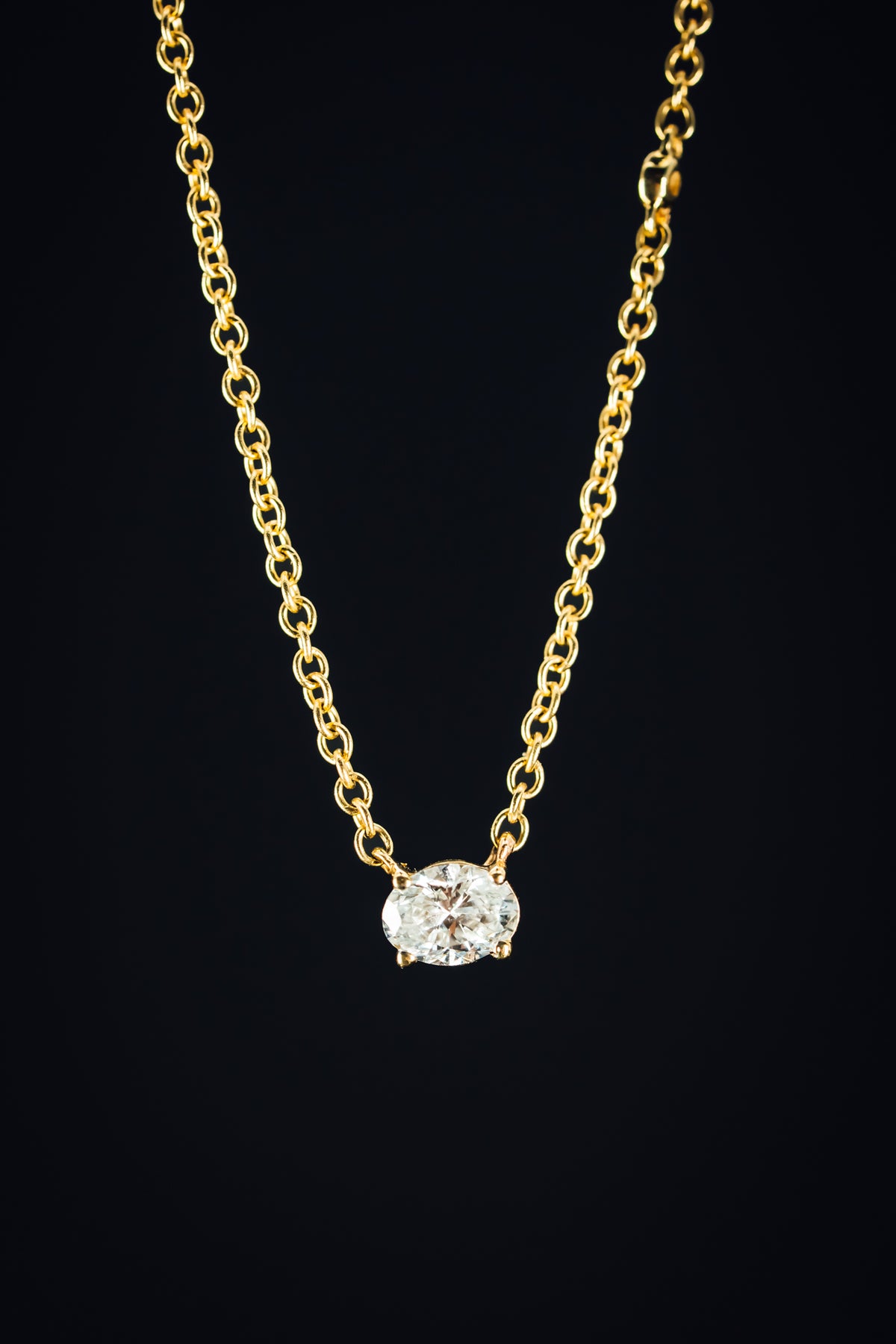14k Yellow Gold Diamond Necklace
