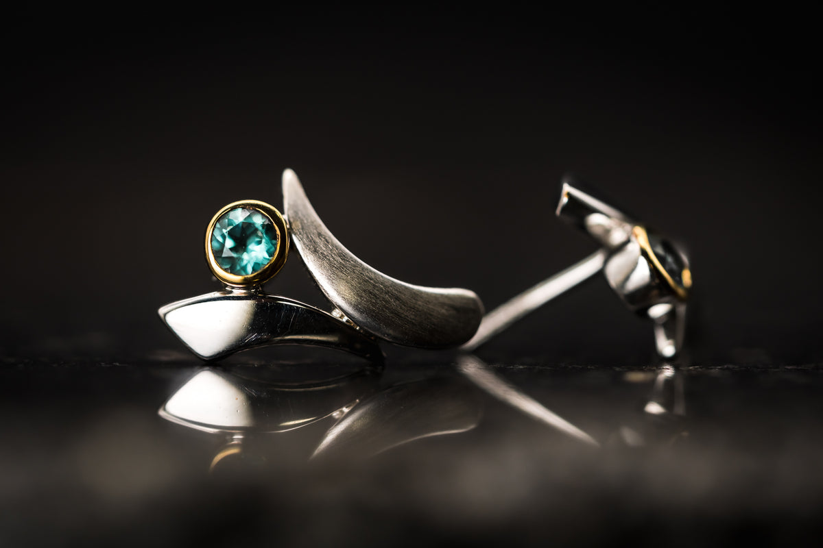 Sterling Silver Green Quartz Earrings