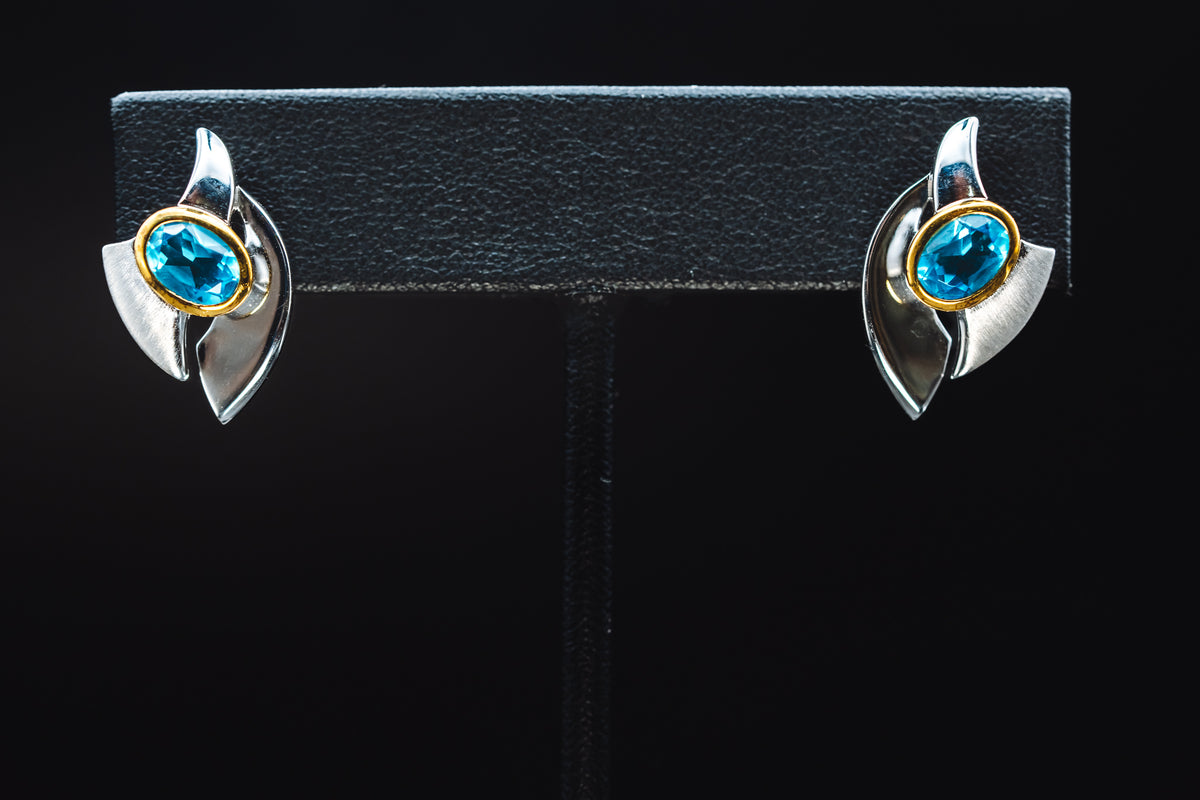Sterling Silver Blue Topaz Earrings