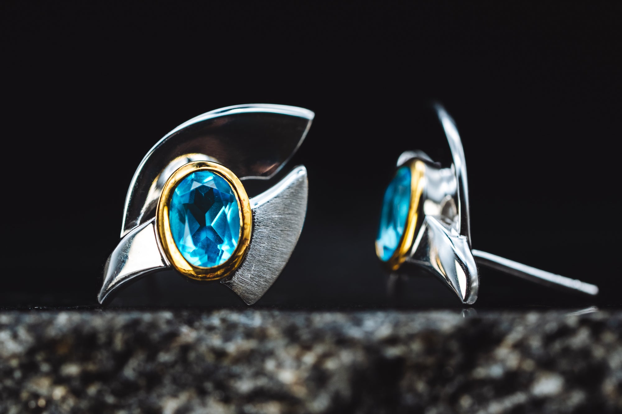 Sterling Silver Blue Topaz Earrings