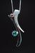 Sterling Silver Blue Topaz and Amethyst Pendant