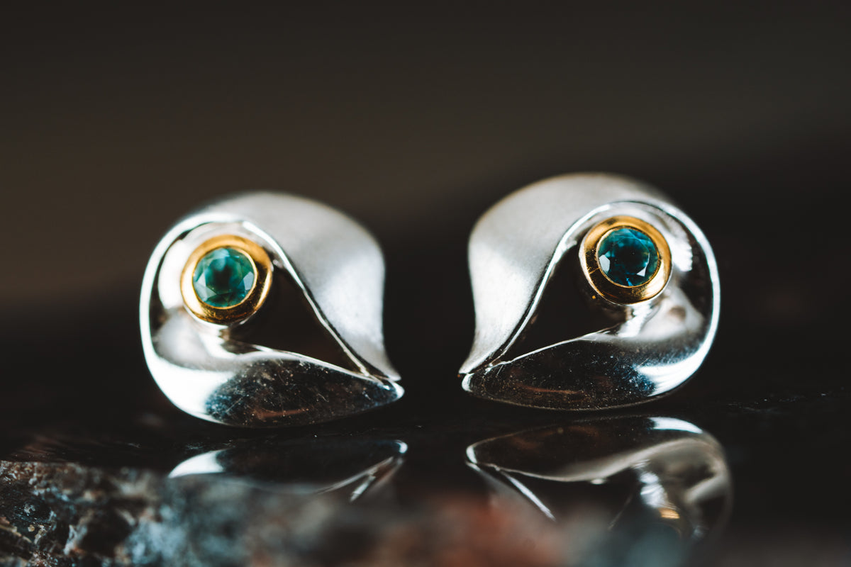 Sterling Silver Blue Topaz Earrings