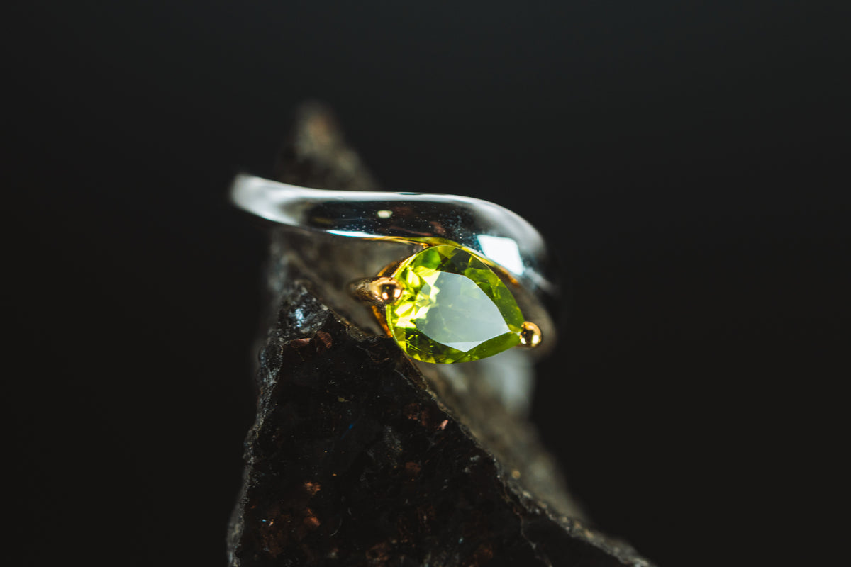 Sterling Silver Lab Grown Green Stone Ring