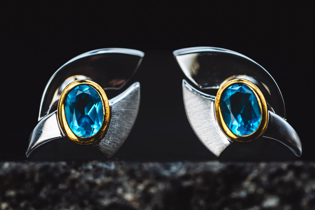 Sterling Silver Blue Topaz Earrings