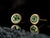 18k Yellow Gold Blue Peridot Stud Earrings