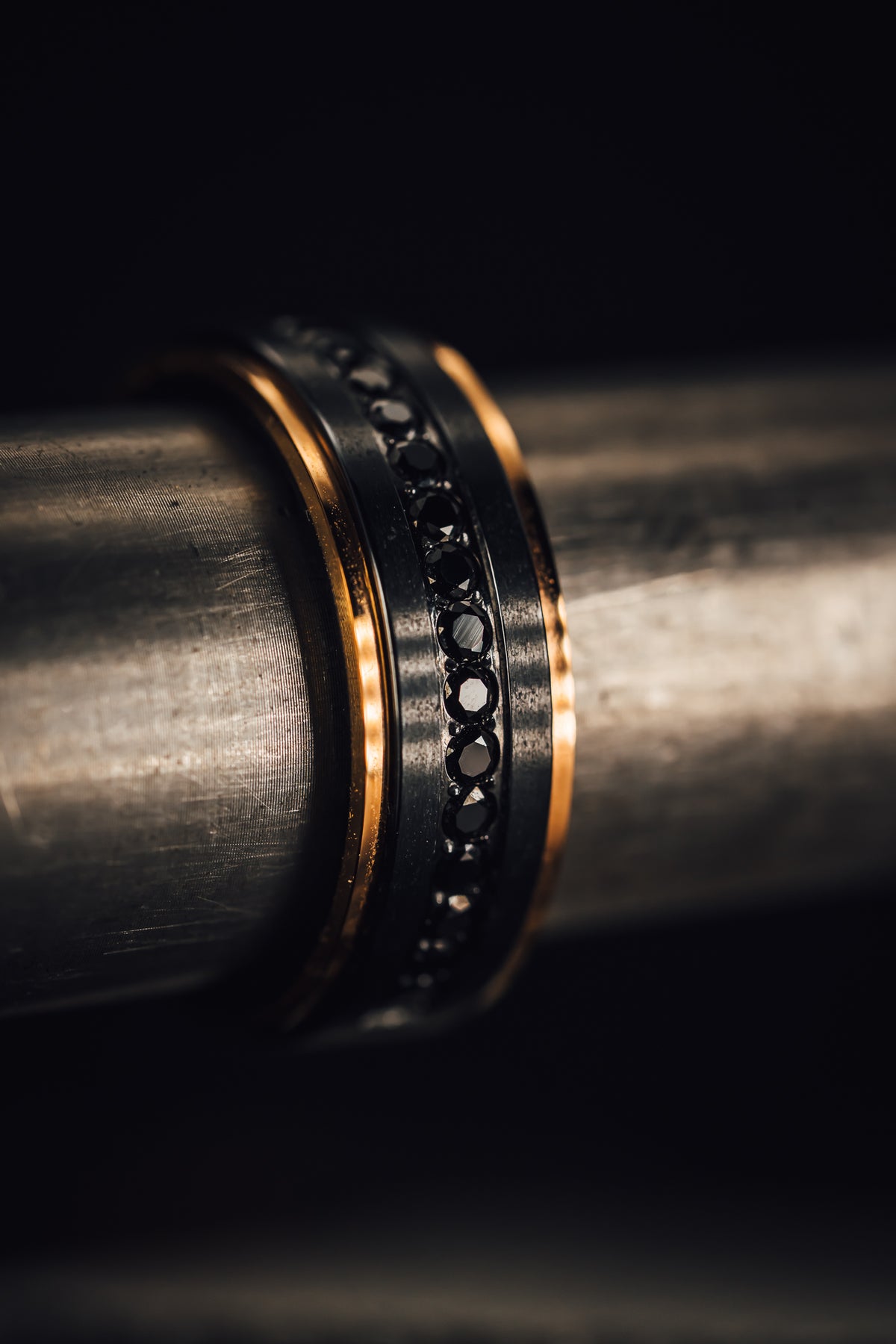 Zirconium and Black Diamond Ring