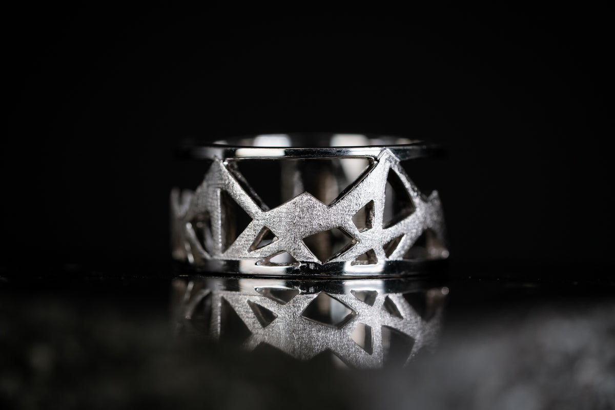 Sterling Silver Mountain Band