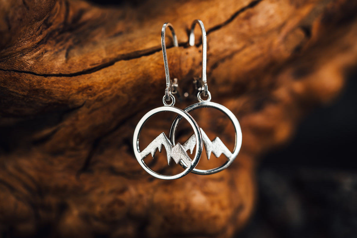 Sterling Silver Small Mountain Peaks Earrings